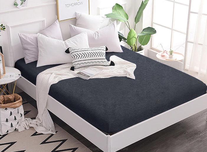 Prześcieradło frotte z gumką 90x200 czarne