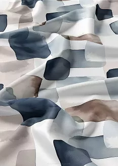 Pościel satynowa Home Satin 140x200 biała granatowa brązowa akwarelowa geometria