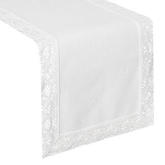 Obrus dekoracyjny SUSAN 40x140 Eurofirany biały