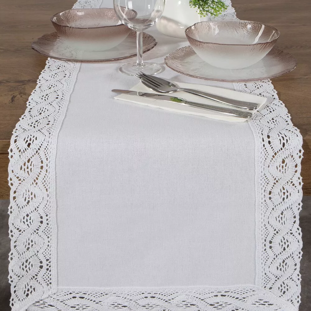 Obrus dekoracyjny SUSAN 40x140 Eurofirany biały