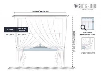Firana gotowa na taśmie EMPORIO 400x250 biała