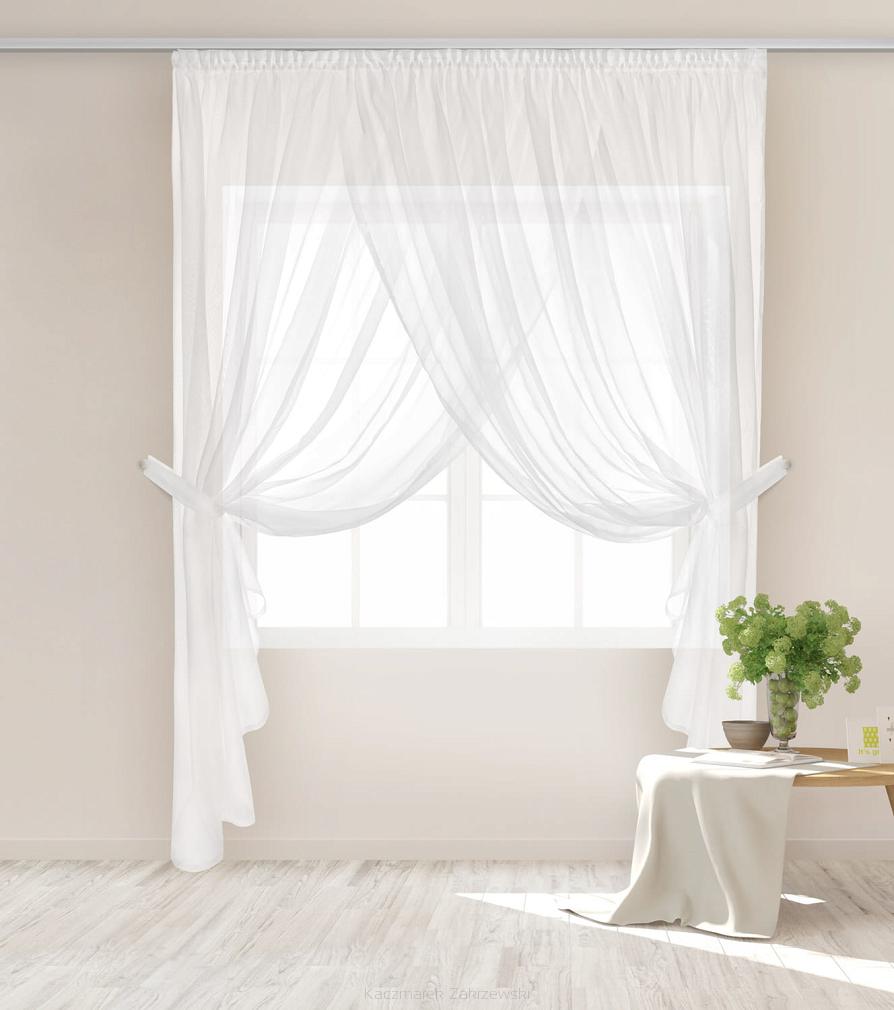 Firana gotowa na taśmie EMPORIO 400x250 biała