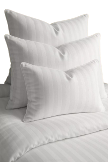 Poszewka hotelowa adamaszek 50x70 premium biała pasy 2 cm zapinana na zamek