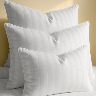 Poszewka hotelowa adamaszek 50x70 premium biała pasy 2 cm zapinana na zamek