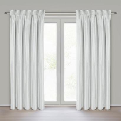 Zasłona gotowa na taśmie CAMERON 140x270 Eurofirany biała z błyszczącego welwetu