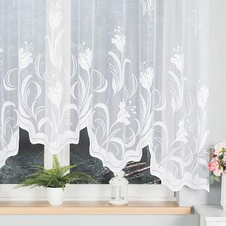 Firanka żakardowa gotowa na żabki JULIANNA 300x160 biała