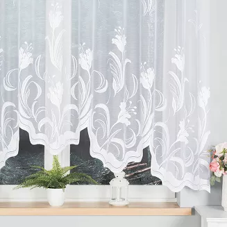 Firanka żakardowa gotowa na żabki JULIANNA 300x160 biała
