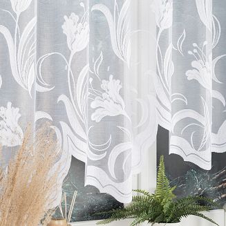 Firanka żakardowa gotowa na żabki JULIANNA 300x160 biała