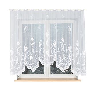 Firanka żakardowa gotowa na żabki JULIANNA 300x160 biała