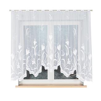 Firanka żakardowa gotowa na żabki JULIANNA 300x160 biała