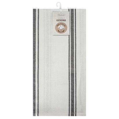 Ścierka kuchenna OLIVIA 50x70 Eurofirany biała czarna pionowe paski