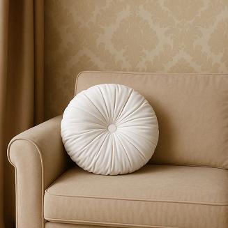 Poszewka dekoracyjna Soft welurowa biała okrągła