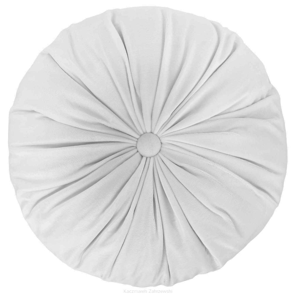 Poszewka dekoracyjna Soft welurowa biała okrągła