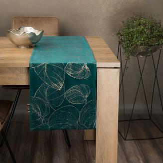 Obrus dekoracyjny BLINK 35x180 Eurofirany ciemnoturkusowy