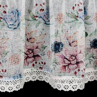 Firana gotowa DORA 130x50 Eurofirany różowy