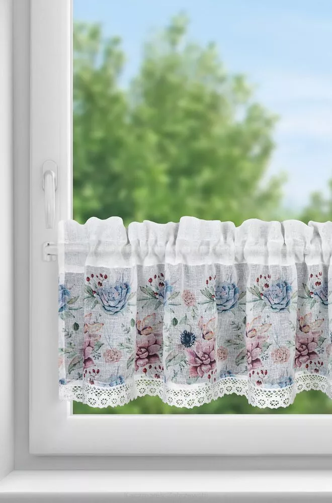 Firana gotowa DORA 130x50 Eurofirany różowy