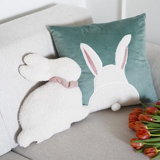 Poszewka dekoracyjna BUNNY 45x45 szałwiowa Futrzana Puszysta Miła