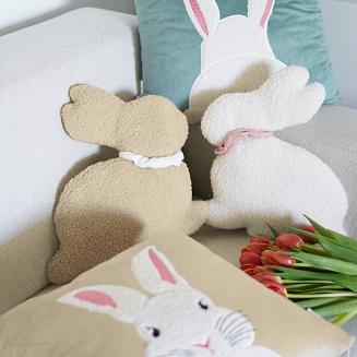 Poszewka dekoracyjna BUNNY 45x45 szałwiowa Futrzana Puszysta Miła