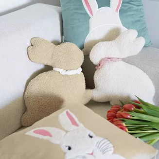 Poszewka dekoracyjna BUNNY 45x45 szałwiowa Futrzana Puszysta Miła