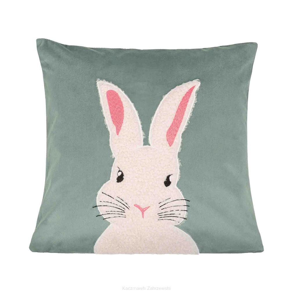 Poszewka dekoracyjna BUNNY 45x45 szałwiowa Futrzana Puszysta Miła