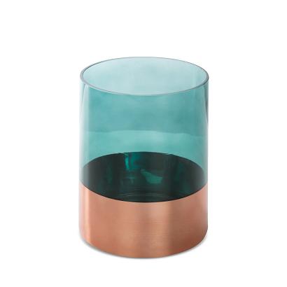 Świecznik dekoracyjny SALVIA8 15x20 Eurofirany szałwiowy miedziany w kształcie walca