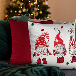 Poszewka dekoracyjna świąteczna 45x45 Eurofirany biały