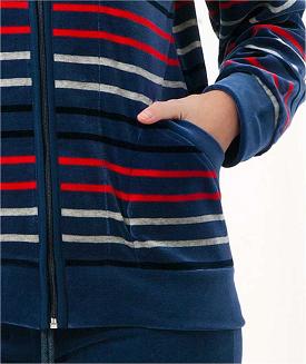 Dres damski welurowy LUNA kod 341 indygo - kieszeń