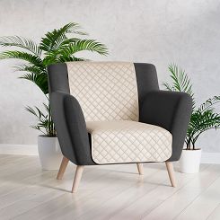 Narzuta dekoracyjna VELVI 70x160 pikowana w geometryczny wzór jasnobeżowa