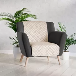 Narzuta dekoracyjna VELVI 70x160 pikowana w geometryczny wzór jasnobeżowa