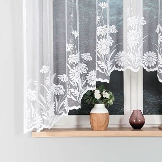 Firanka żakardowa gotowa na żabki ARALIA 300x160 biała