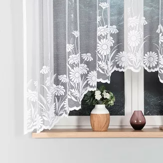 Firanka żakardowa gotowa na żabki ARALIA 300x160 biała