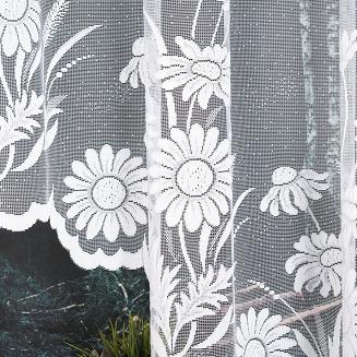 Firanka żakardowa gotowa na żabki ARALIA 300x160 biała