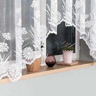 Firanka żakardowa gotowa na żabki ARALIA 300x160 biała