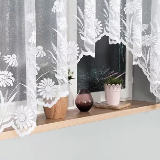 Firanka żakardowa gotowa na żabki ARALIA 300x160 biała