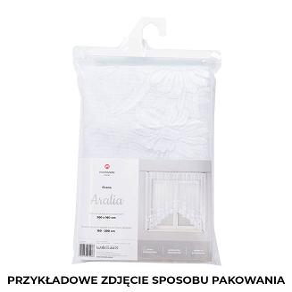 Firanka żakardowa gotowa na żabki ARALIA 300x160 biała