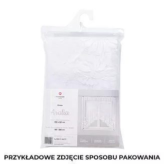 Firanka żakardowa gotowa na żabki ARALIA 300x160 biała