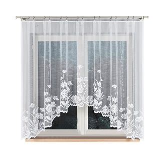 Firanka żakardowa gotowa na żabki ARALIA 300x160 biała