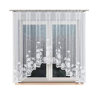 Firanka żakardowa gotowa na żabki ARALIA 300x160 biała