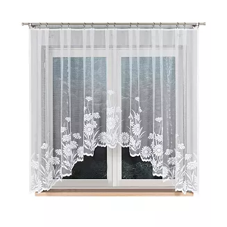 Firanka żakardowa gotowa na żabki ARALIA 300x160 biała