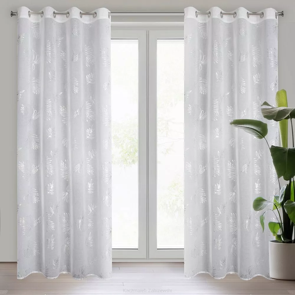 Firana gotowa na przelotkach CAPRI 140x250 Eurofirany srebrny