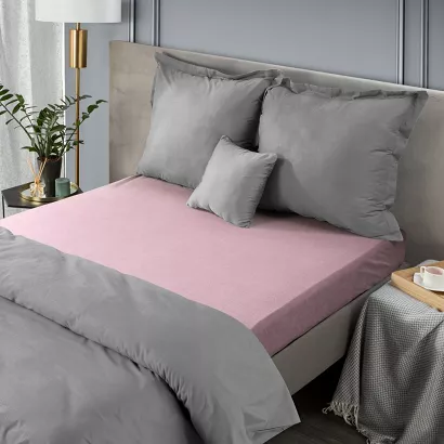 Prześcieradło frotte z gumką 160x200 Design91 pudrowe
