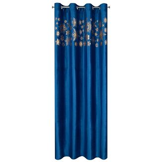 Zasłona gotowa na przelotkach świąteczna ASTRA 140x250 Eurofirany granatowy