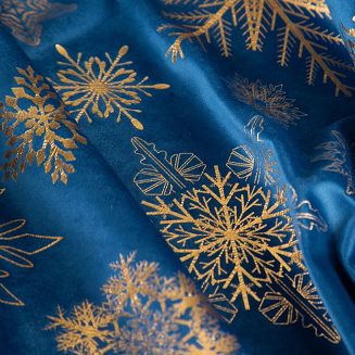 Zasłona gotowa na przelotkach świąteczna ASTRA 140x250 Eurofirany granatowy