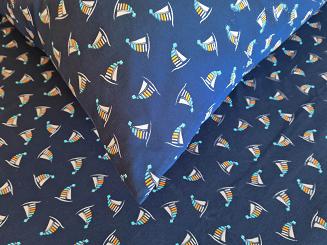 Pościel jersey 160x200 granatowa żaglówki statki