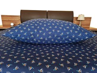 Pościel jersey 160x200 granatowa żaglówki statki