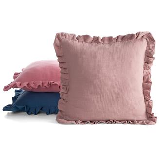 Poszewka dekoracyjna MUSLIN 45x45 Eurofirany granatowy