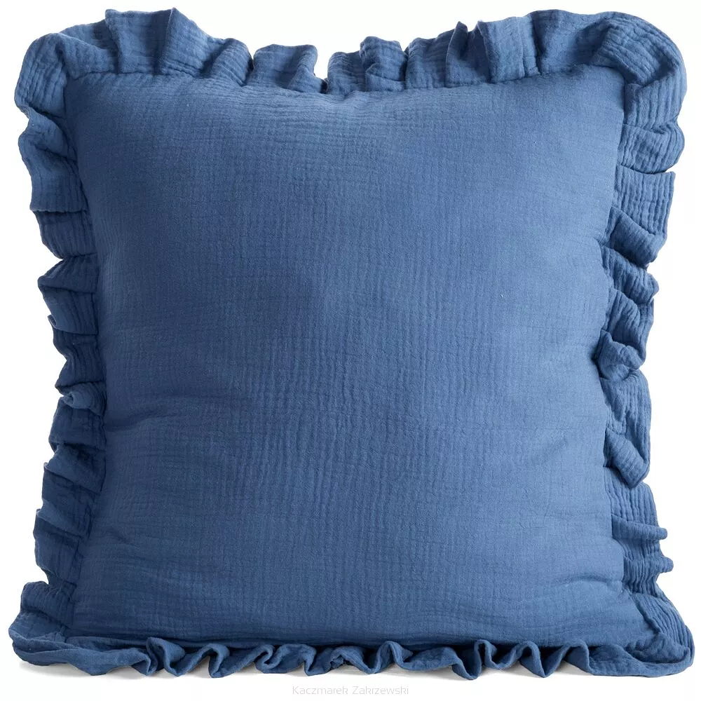 Poszewka dekoracyjna MUSLIN 45x45 Eurofirany granatowy