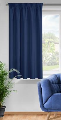 Zasłona gotowa na taśmie RITA 140x175 Eurofirany granatowa
