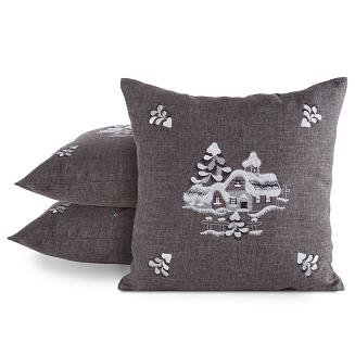 Poszewka dekoracyjna świąteczna 45x45 Eurofirany stalowy