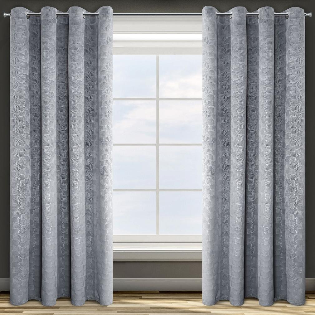 Zasłona gotowa na przelotkach ELLEN 140x250 Design91 stalowy